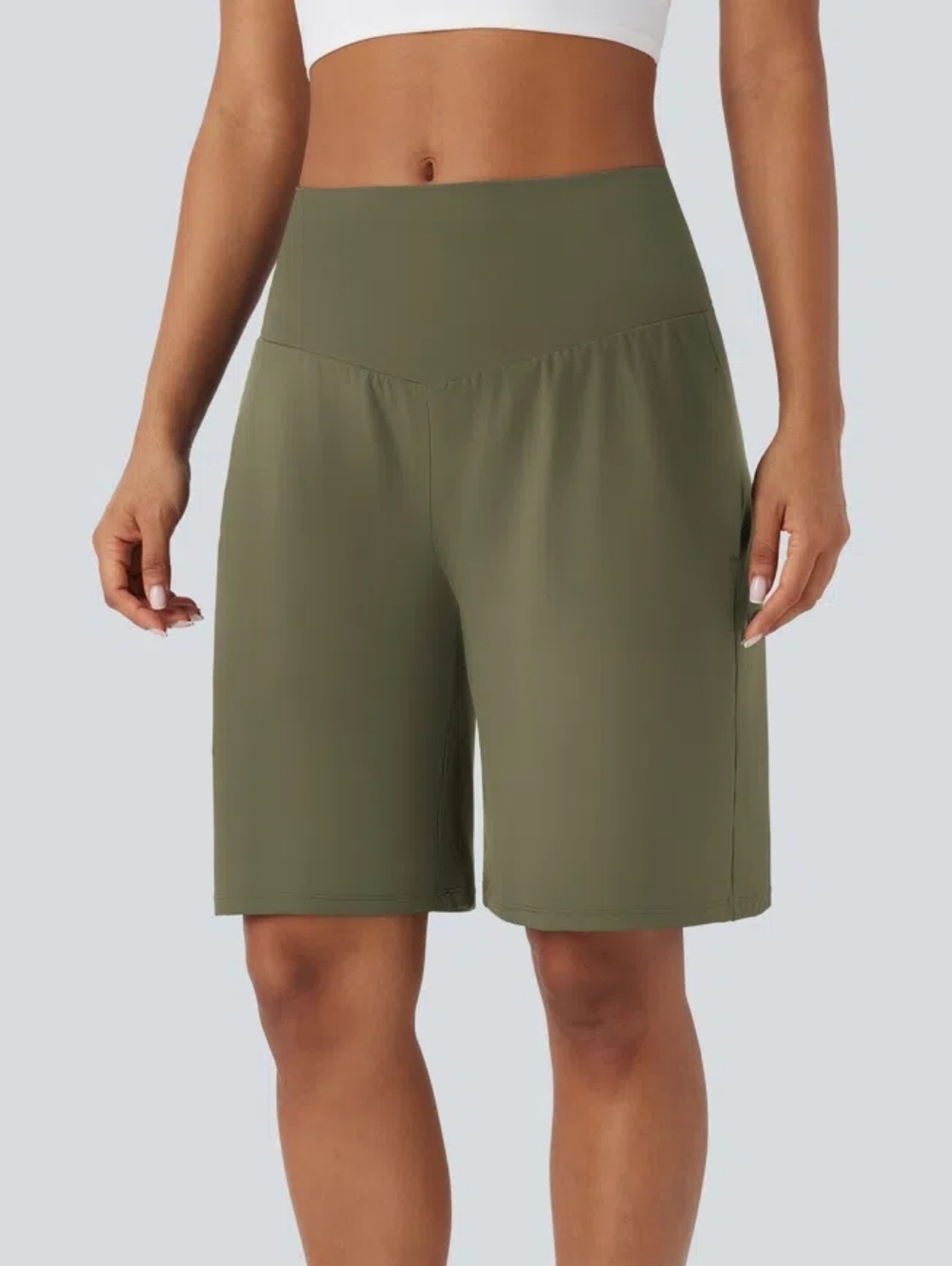 NEW Halara Airy SoftlyZero™ Airy High Waisted Pockets Cool Touch Yoga Bermuda